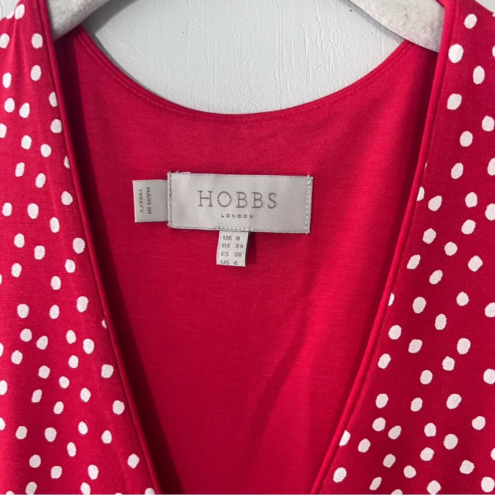 HOBBS Women’s Dress Darcie Red White Polk Dot Size 4 - Picture 6 of 9